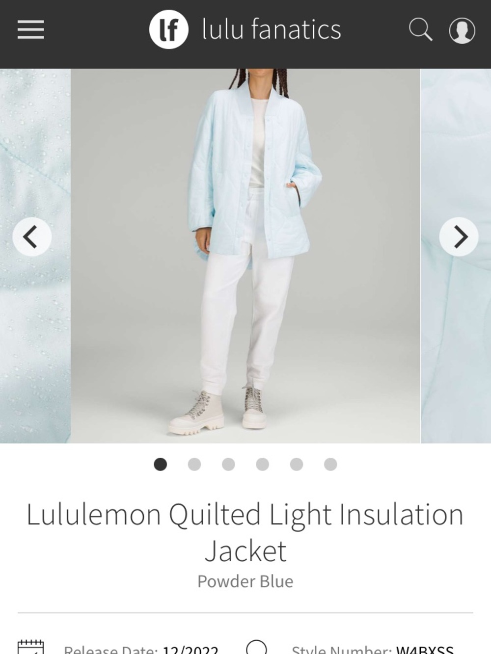 lululemon athletica Light Quilted Insulation Jacket - Powder Blue
